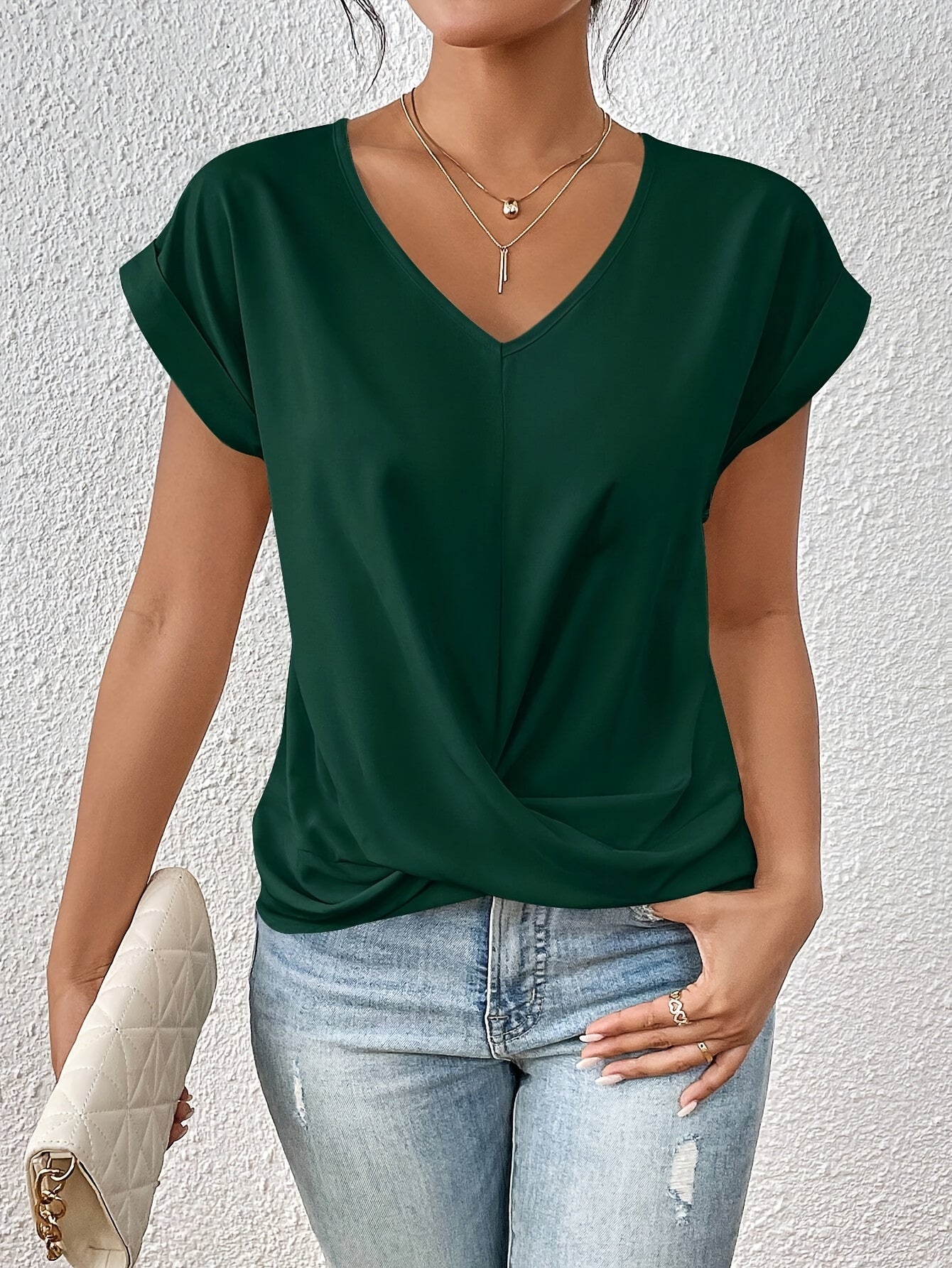 Camiseta Cómoda con Escote Elegante