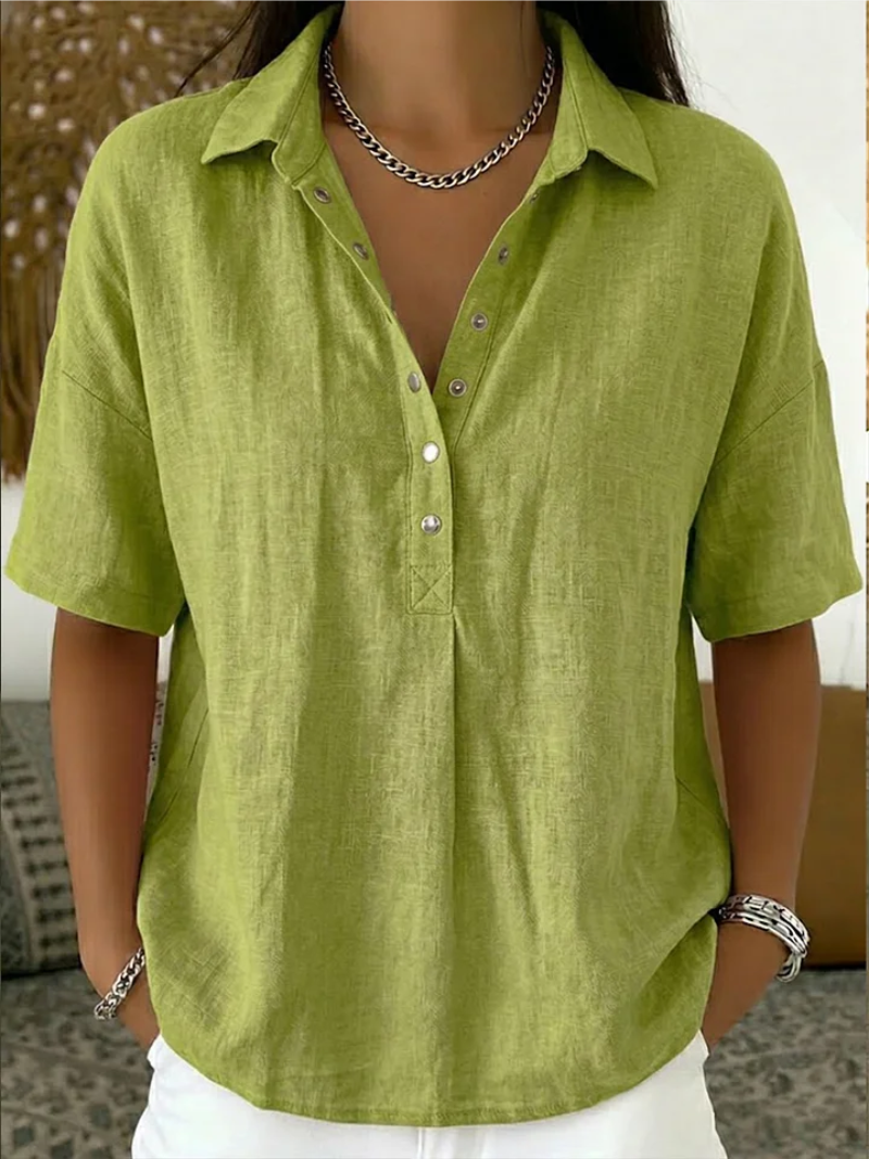 Blusa con Cuello y Detalles de Botón
