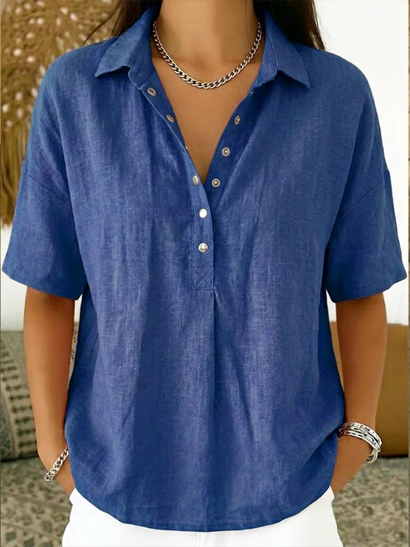 Blusa con Cuello y Detalles de Botón