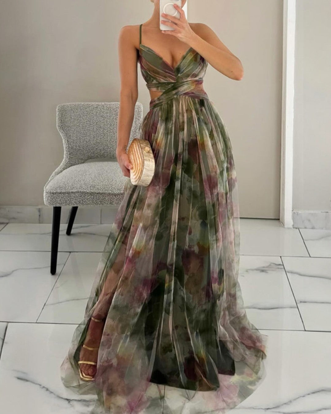 Vestido Maxi Mágico con Estampado Floral