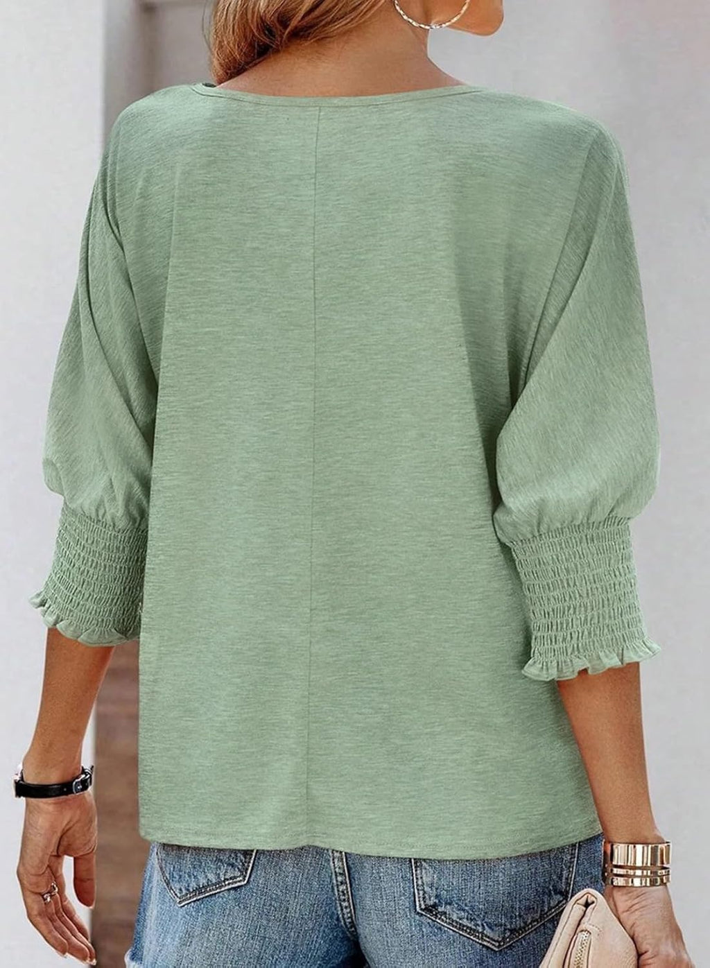 Blusa Sencilla de Cuello Redondo