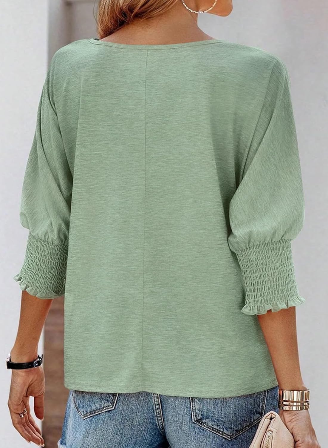 Blusa Sencilla de Cuello Redondo