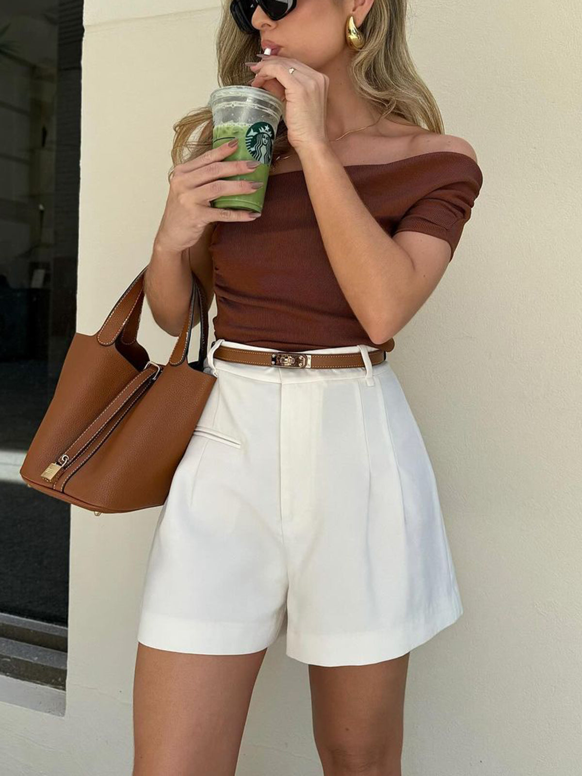 Shorts de Tiro Alto con Estilo