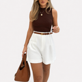 Shorts de Tiro Alto con Estilo