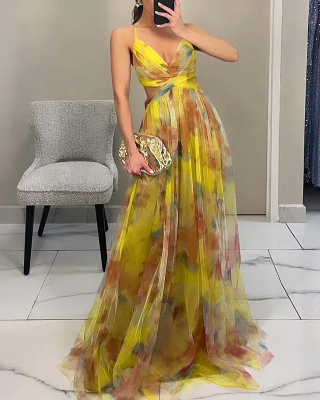 Vestido Maxi Mágico con Estampado Floral