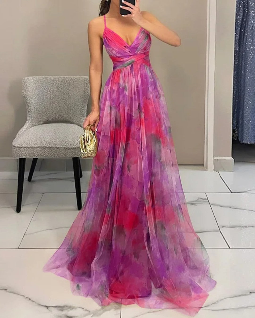 Vestido Maxi Mágico con Estampado Floral