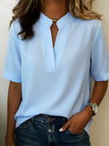 Sommerfeld | Camisa Casual de Manga Corta con Cuello Mao