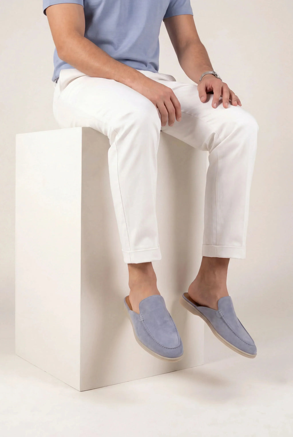 Mules Náuticas de Ante Azul Bebé